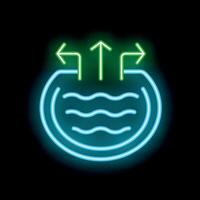 Neon icon of water evaporation condensation and precipitation cycle vector