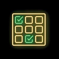 Glowing neon line checklist icon isolated on black background vector