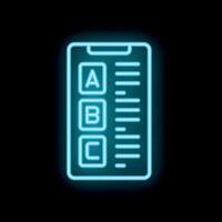 Neon online survey form for mobile devices vector