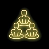 Neon icon of business people working as team representing leadership concept vector