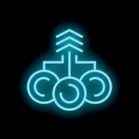 Neon icon of cryptocurrency transaction showing decentralized finance concept vector