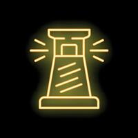 Neon yellow icon of a lighthouse beam shining through darkness vector