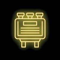 Yellow glowing neon line billboard with lights icon isolated on black background vector
