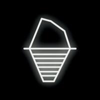 Neon style icon representing global warming and rising sea levels vector