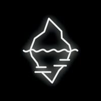 Neon sign showing only the tip of the iceberg vector
