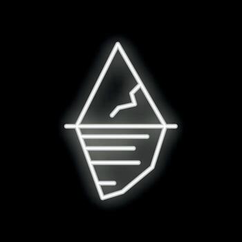 Neon style icon showing tip of the iceberg with hidden danger vector