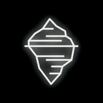 Neon icon of iceberg floating on water illustrating unknown potential vector