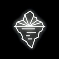 Neon iceberg floating with hidden danger below water line vector