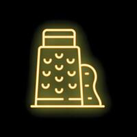 Neon icon of cheese grater making cooking easier and faster vector