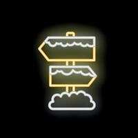 Neon sign pointing different directions on black background vector