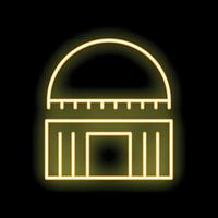 Glowing neon line astronomical observatory icon isolated on black background illustration vector