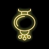 Neon sign representing christmas bauble shining brightly on black background vector