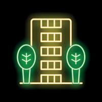 Glowing neon line house icon isolated on black background for website design, mobile app, ui vector