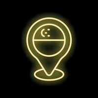 Neon sign showing location of parking for electric cars on black background vector