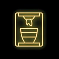 Neon yellow coffee machine preparing espresso using paper filter vector