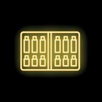Neon yellow usb flash drive organizers icon showing data storage vector
