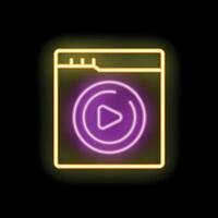 Neon sign representing online streaming platform vector
