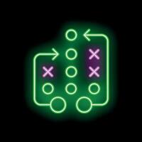 Neon strategy showing business plan with arrows and crosses vector