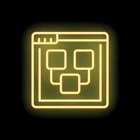 Neon yellow hierarchy system on black background vector