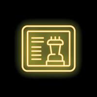 Neon yellow online chess game interface on black background vector