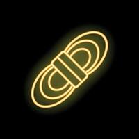 Neon rope icon glowing on black background vector