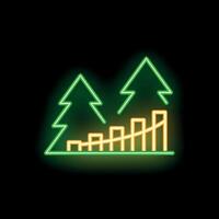 Neon sign representing growing forest for environment protection concept vector