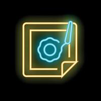 Neon icon of vinyl record being played with needle on turntable vector