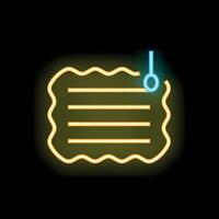 Neon sign showing a pinned note on a black background vector