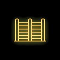 Yellow neon sign of a swedish wall bars on a black background vector