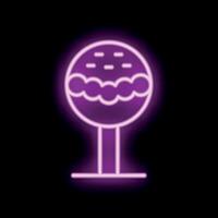 Glowing neon sign of a cake pop with purple neon light vector