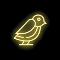 Neon bird icon glowing on dark background vector