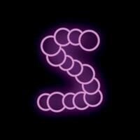 Neon light forming the letter s with intertwined circles vector