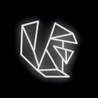 White neon geometric shape shining on a black background vector