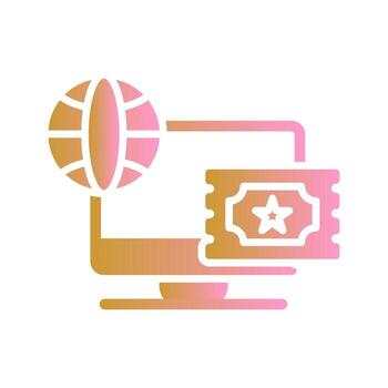 Ticket System Icon Design vector