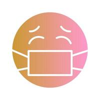 Face with Medical Mask Icon Design vector