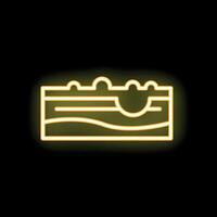 Neon yellow soil layers showing different horizons icon vector