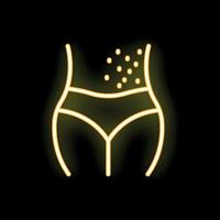 Neon style icon representing abdominal skin rash symptom vector