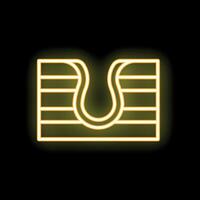 Glowing neon line sewerage system icon isolated on black background vector
