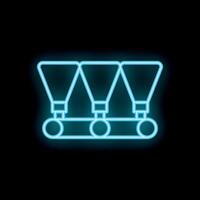Neon style icon of automated guided vehicles system vector
