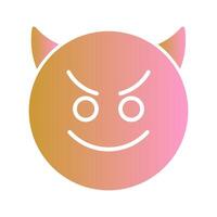 Smiling Face with Horns Icon Design vector