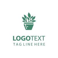 Terra Roots Plant Pot Logo vector