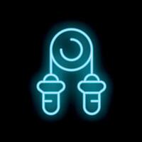 Neon icon of skipping rope for exercise and fitness vector