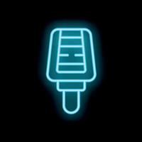 Blue neon sign of parking meter on black background vector