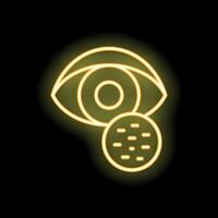 Neon icon of an eye representing astigmatism concept vector