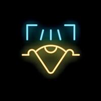 Neon icon of eye tracking system scanning iris vector