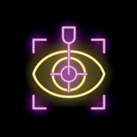 Neon eye tracking system scanning iris with laser pointer vector