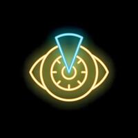 Neon icon of an eye representing concept of vision statement vector