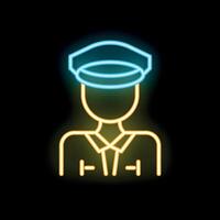 Neon sign showing a taxi driver wearing a cap vector