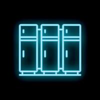 Neon icon of lockers shining on black background vector