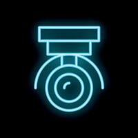 Neon icon of a ceiling spotlight shining in the dark vector